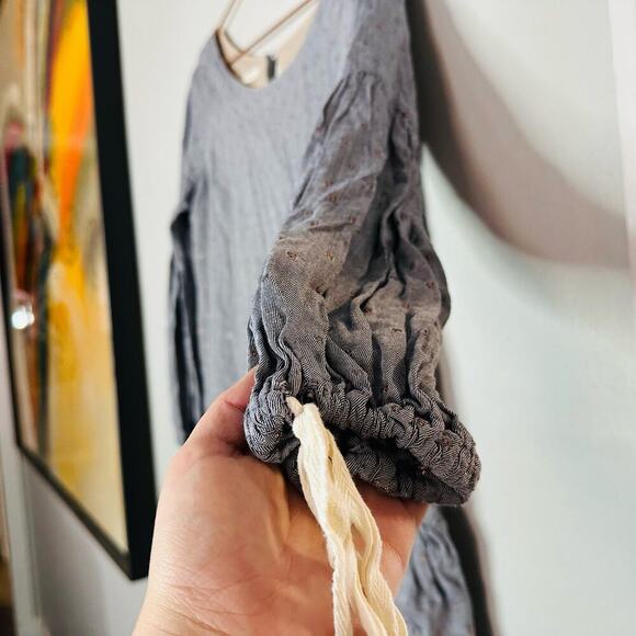 PAPER CROWN Women's Gray Speckled Copper Ties at Wrist Oversized Dress Size XS - Picture 4 of 9